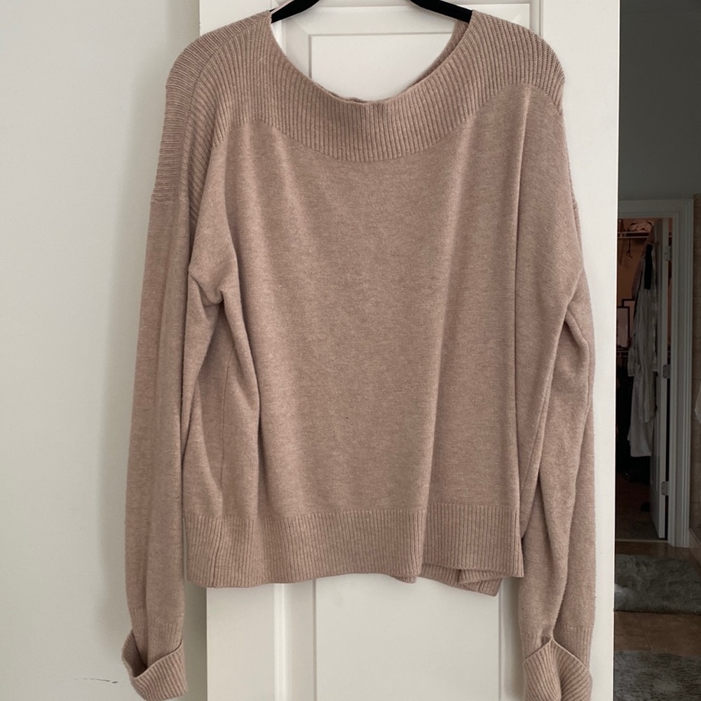 Mango Off-the-shoulder Beige Sweater